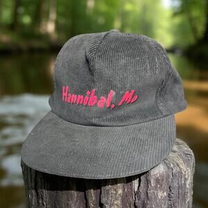 Vintage J Hats Corduroy Snapback Hat Hannibal Missouri Cap Mark Twain Tom Sawyer